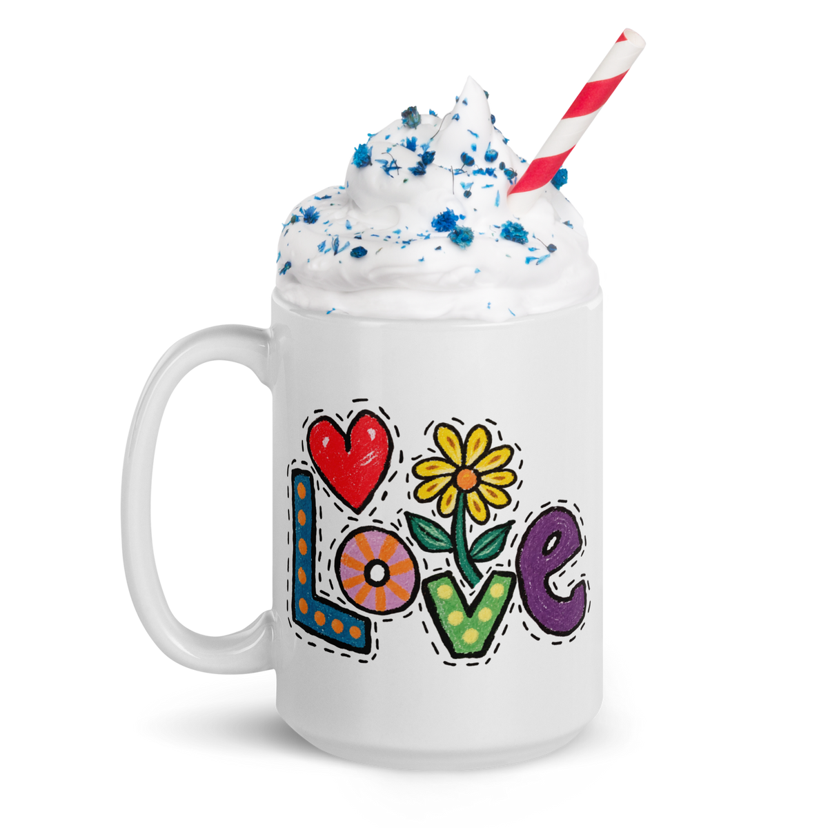 Love White glossy mug
